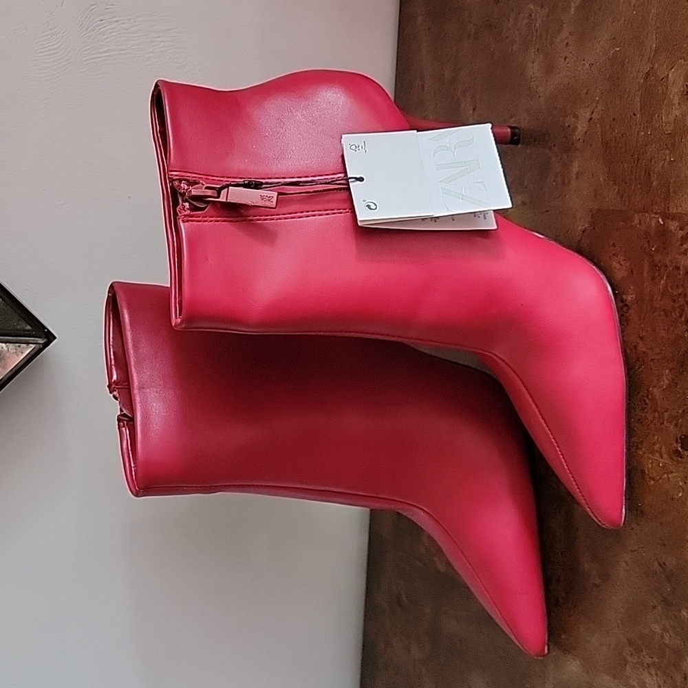 ZARA Ravishing Red Ankle Boots